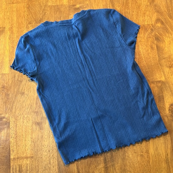 Splendid Navy Blue Como Pointelle T-Shirt XS - Picture 2 of 12